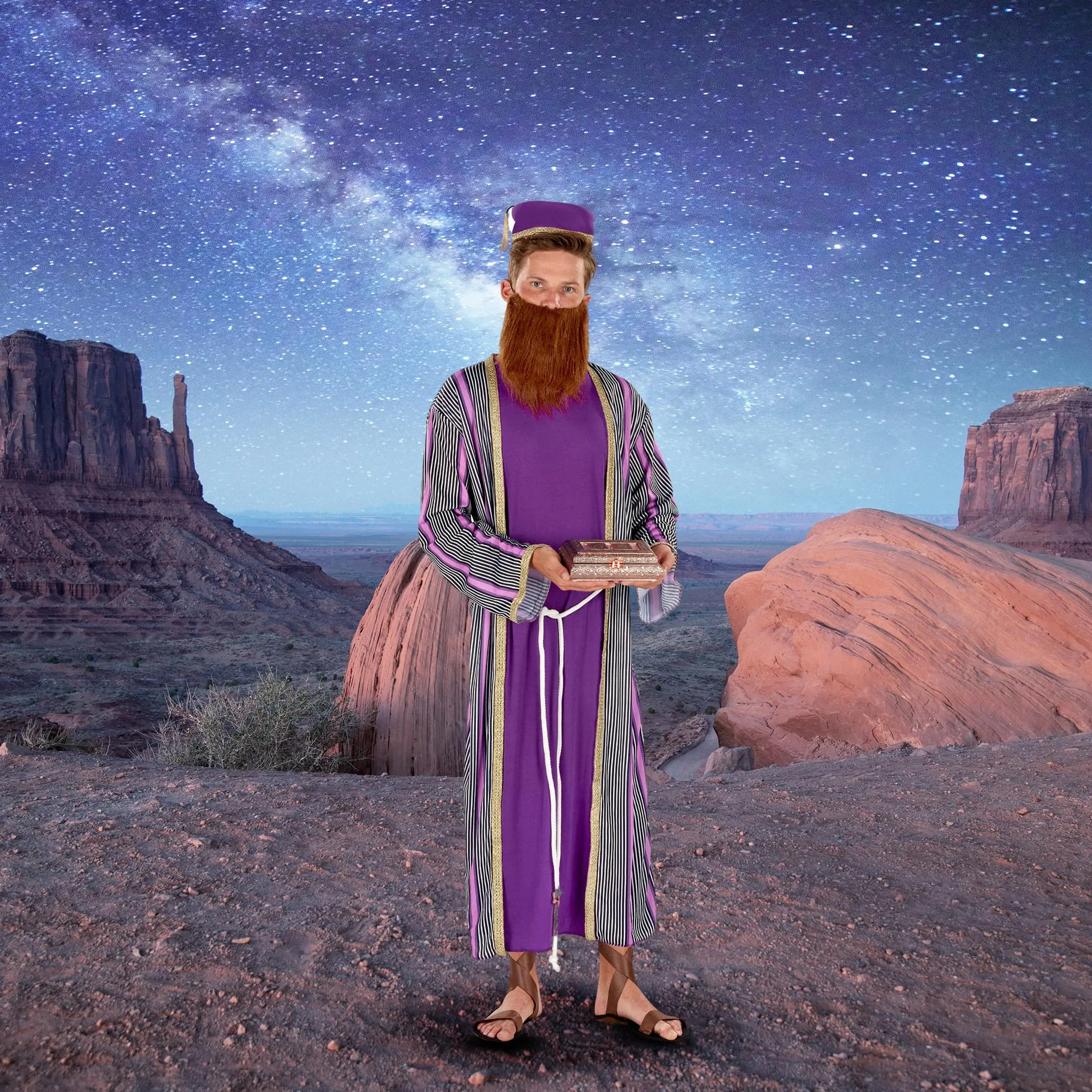 Adult 3 Wise Men Purple with Fez Hat