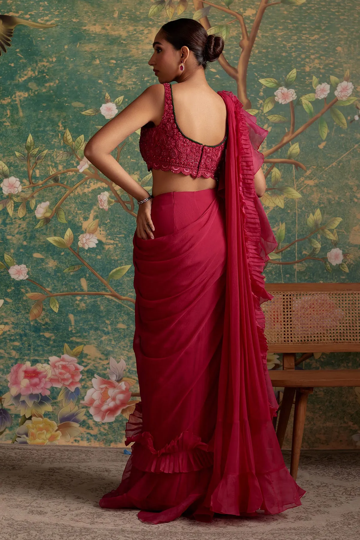 ALLURE RUFFLE SAREE SET