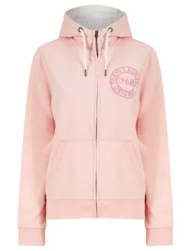 Alto Zip Through Fleece Hoodie With Borg Lined Hood in Chalk Pink - Tokyo Laundry