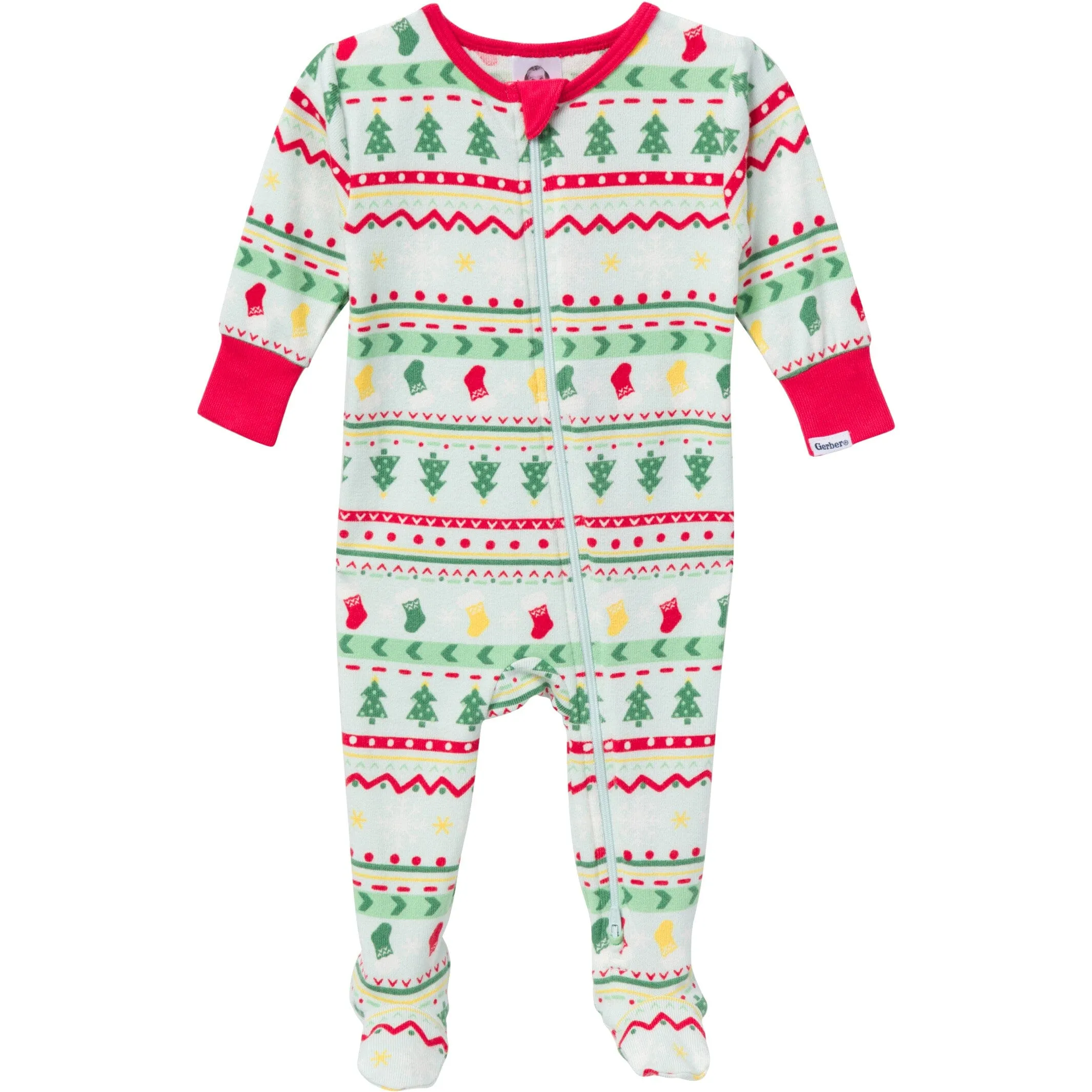 Baby & Toddler Neutral Oh What Fun Fair Isle Hacci Snug Fit Footed Pajamas