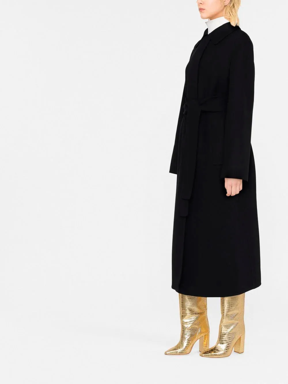 Belted virgin wool coat