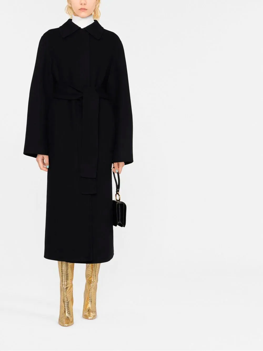 Belted virgin wool coat