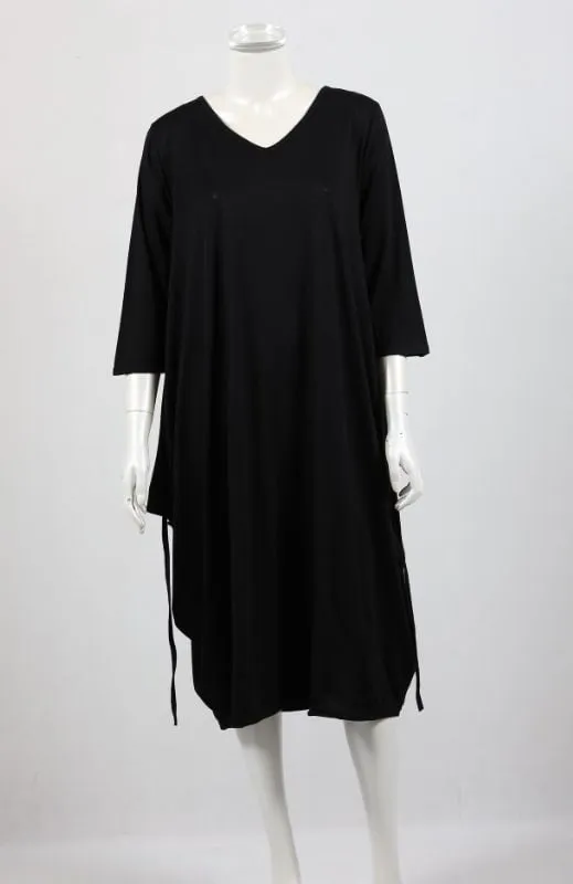 Black Relaxed Oversized Tunic Dress