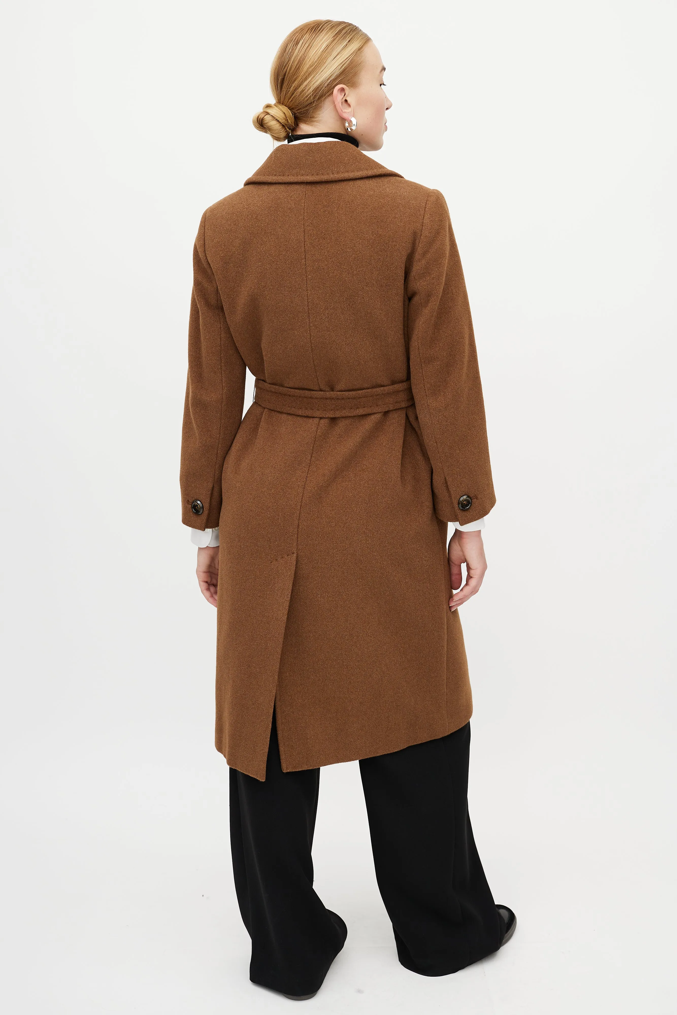 Brown Wool Belted Coat