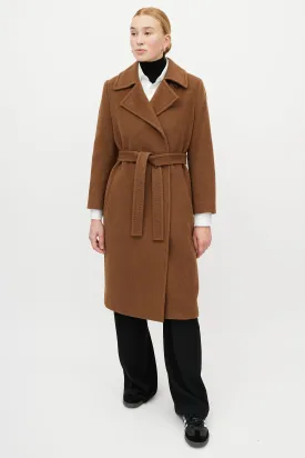 Brown Wool Belted Coat