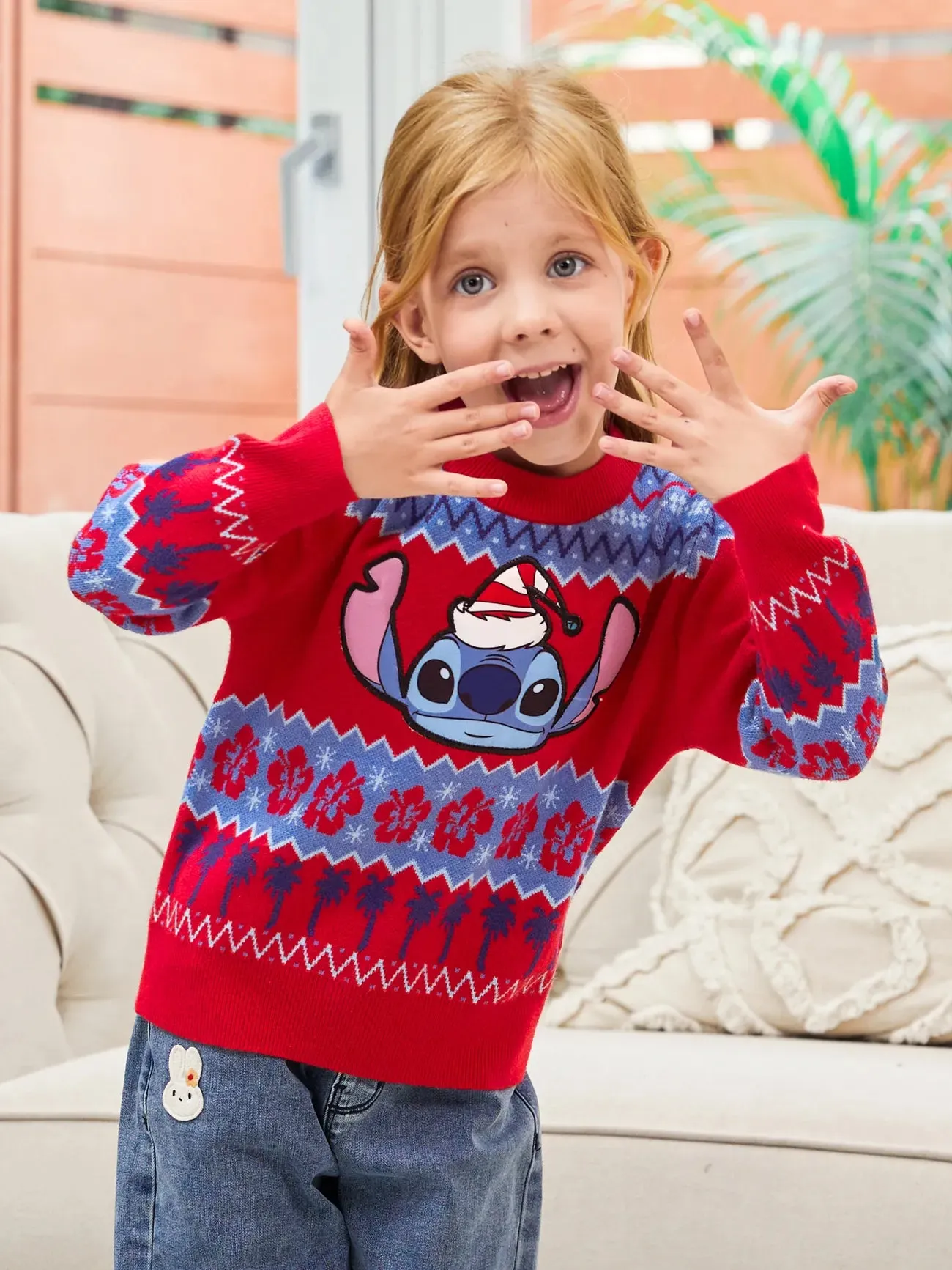 Cartoon Printed Christmas Knitwear Tops