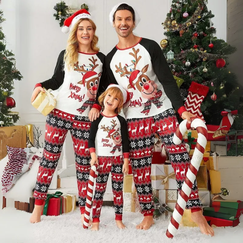 Christmas Theme Print Family Matching Pajama Set