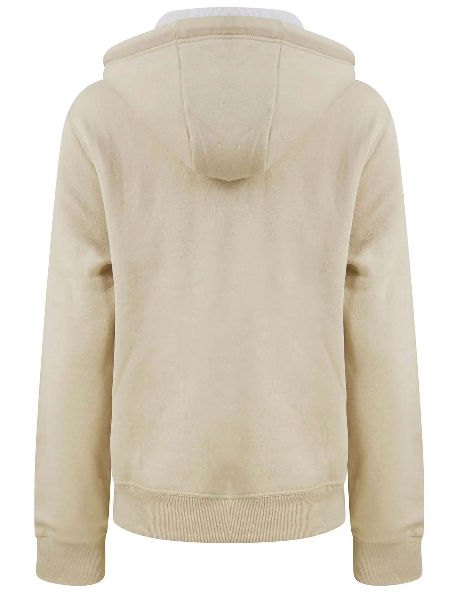 Cirrus Zip Through Fleece Hoodie with Borg Lined Hood in Pumice Stone - Tokyo Laundry