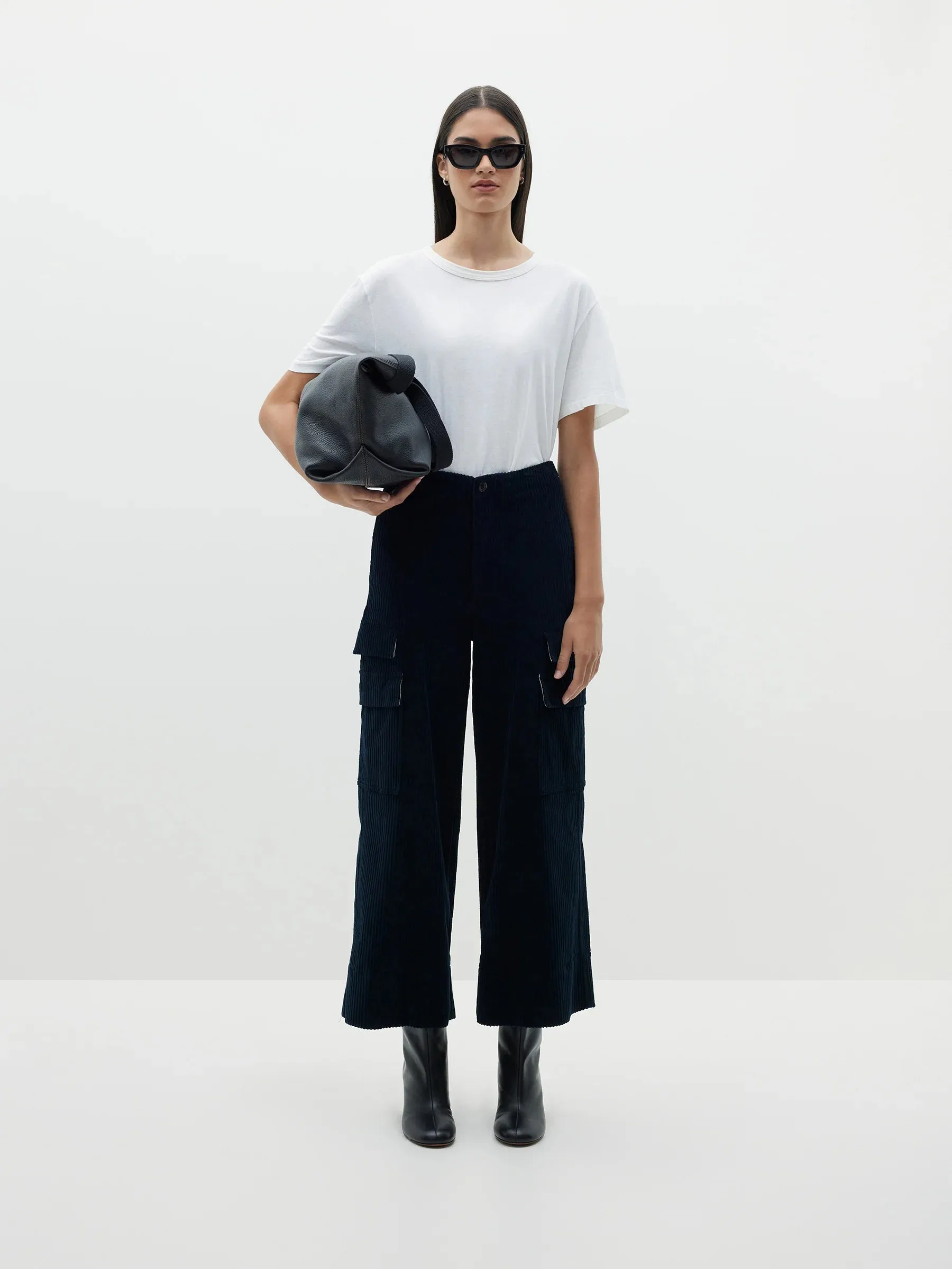 Cord Wide Leg Utility Pant | Ink