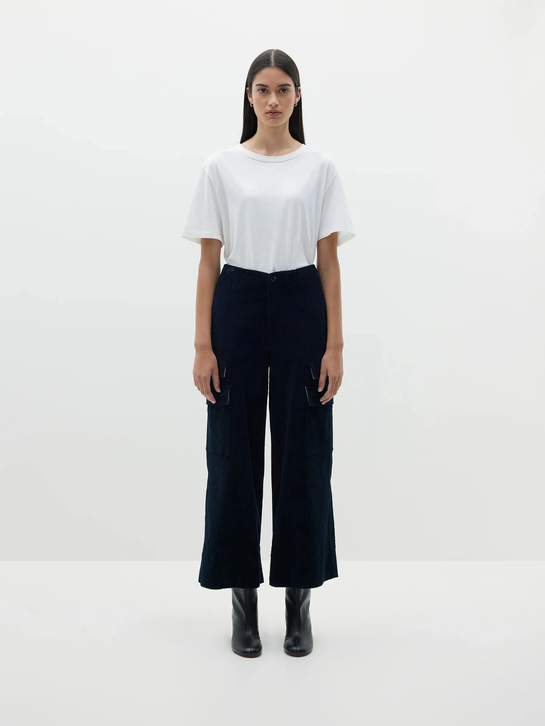 Cord Wide Leg Utility Pant | Ink