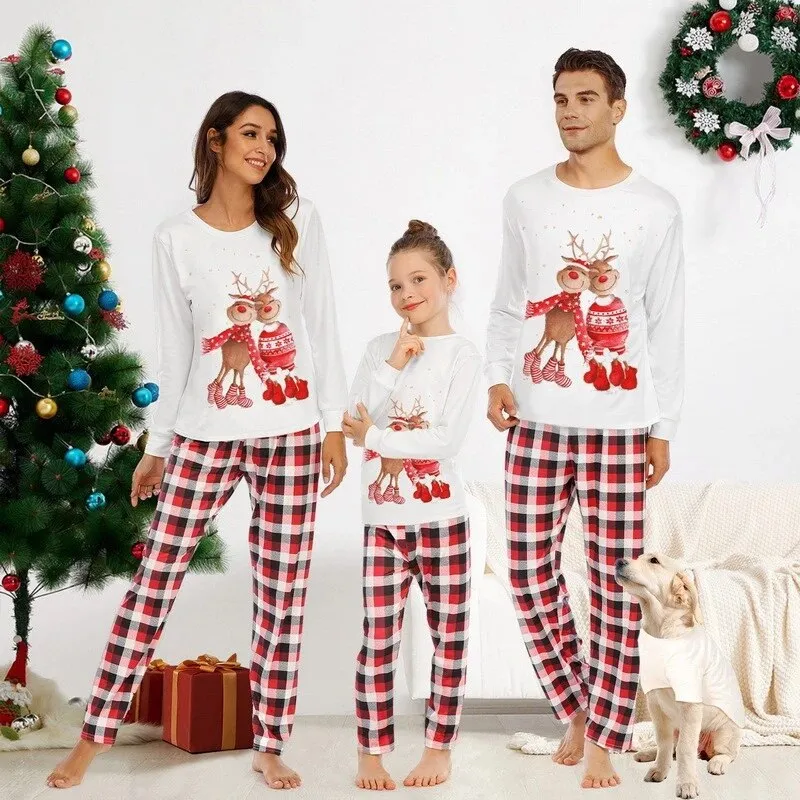 Couple Deer Christmas Family Matching Pajamas