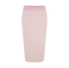 Dalmine Pink Gingham Knitted Skirt