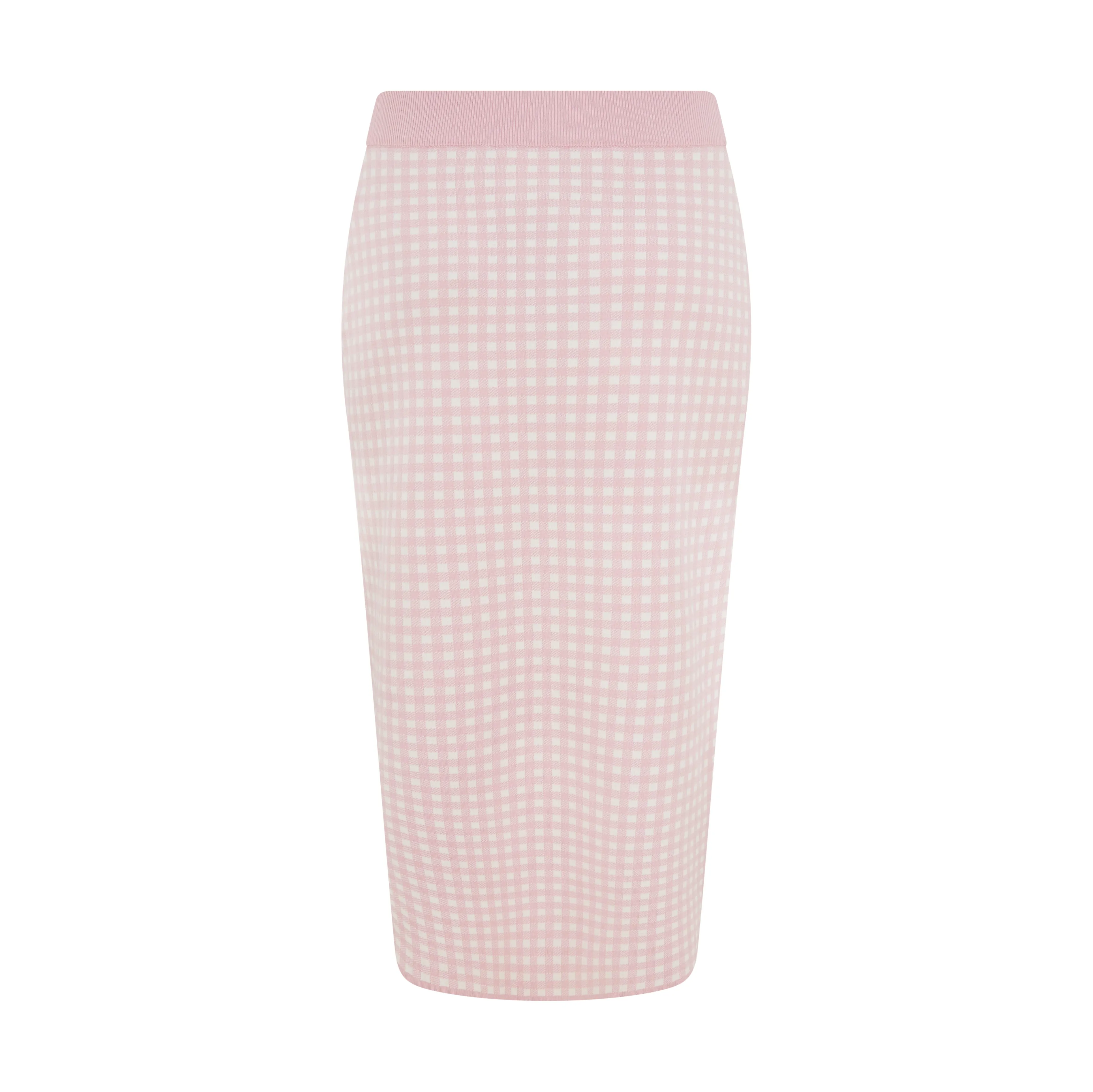 Dalmine Pink Gingham Knitted Skirt