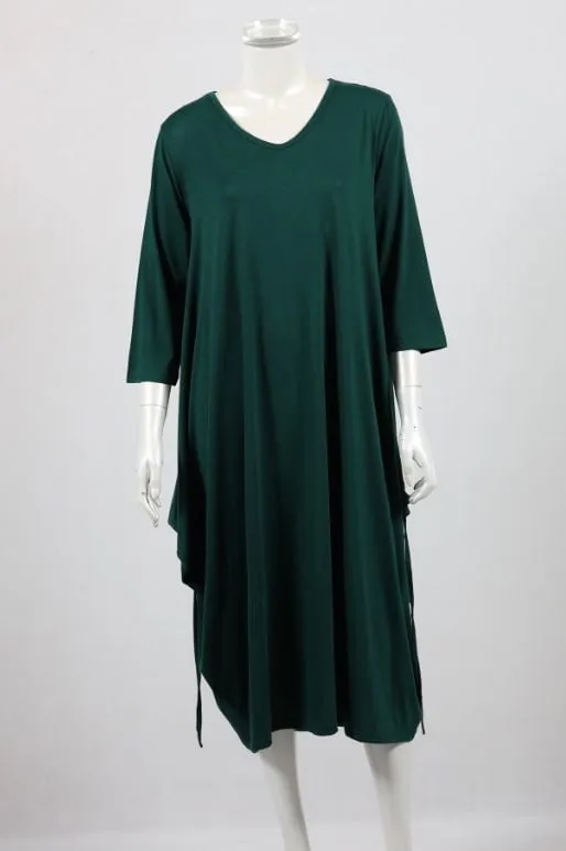 Dark Green Relaxed Oversized Tunic Dress