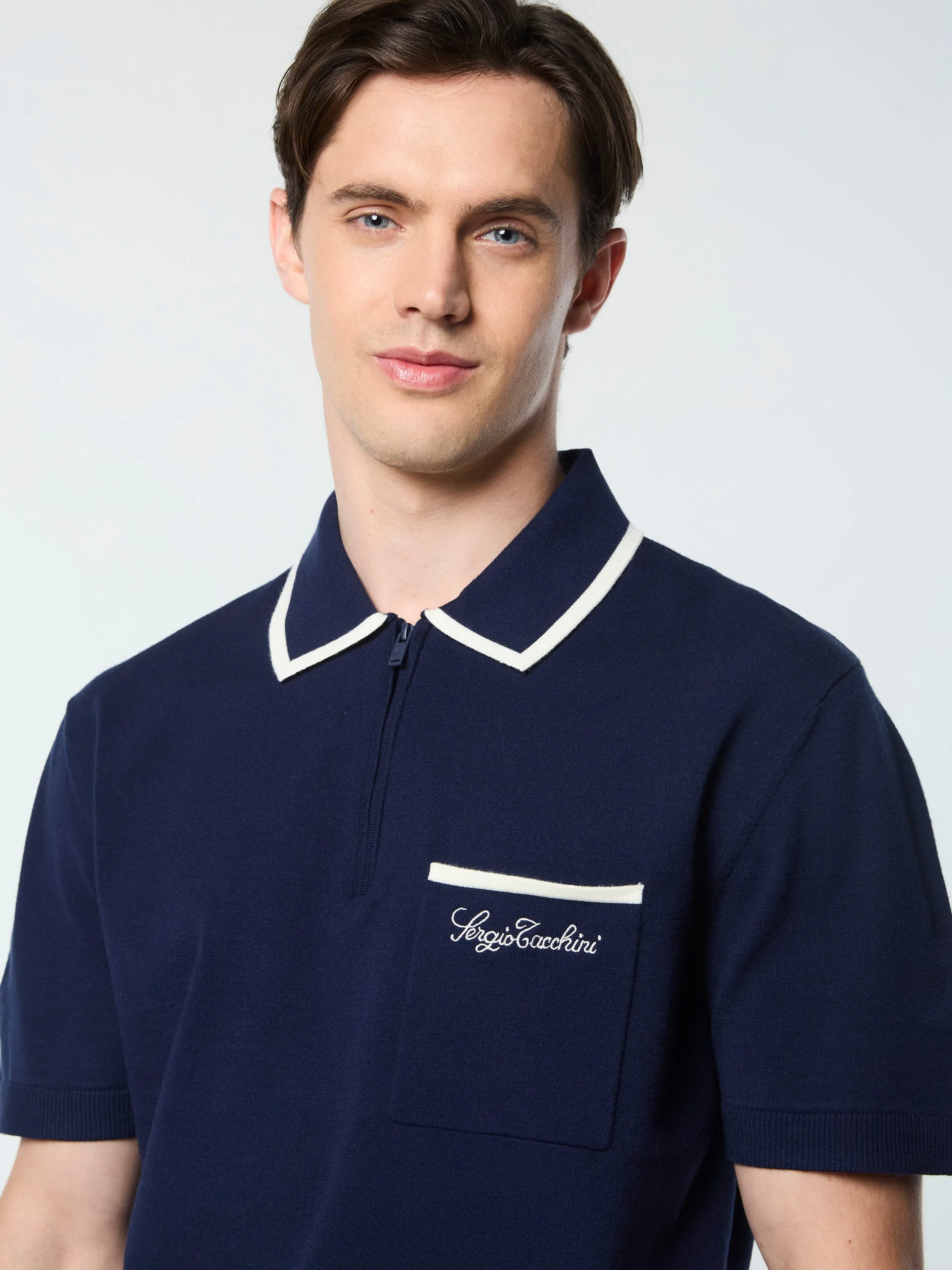 Enzo Knit Polo- Maritime Blue