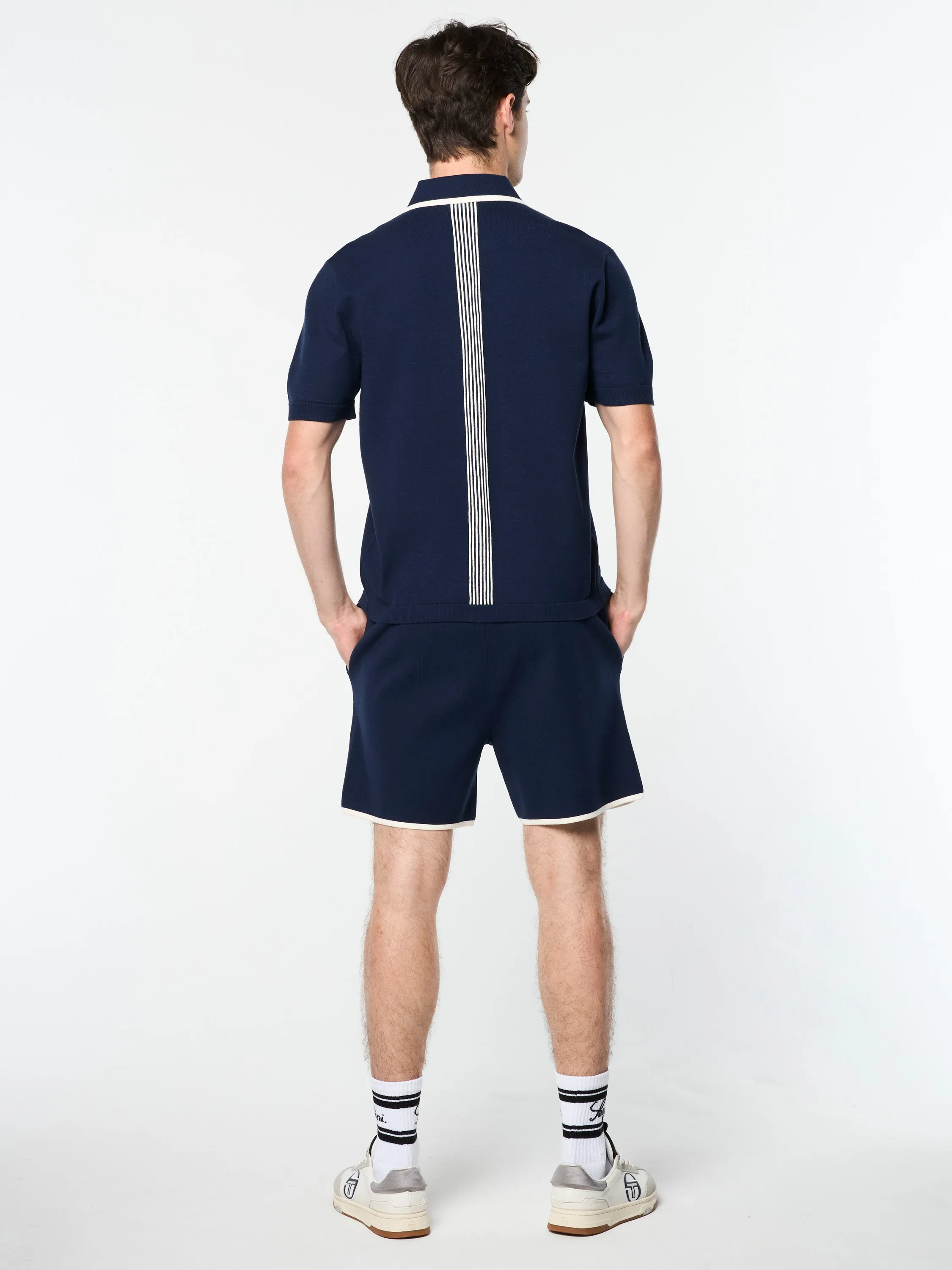 Enzo Knit Polo- Maritime Blue