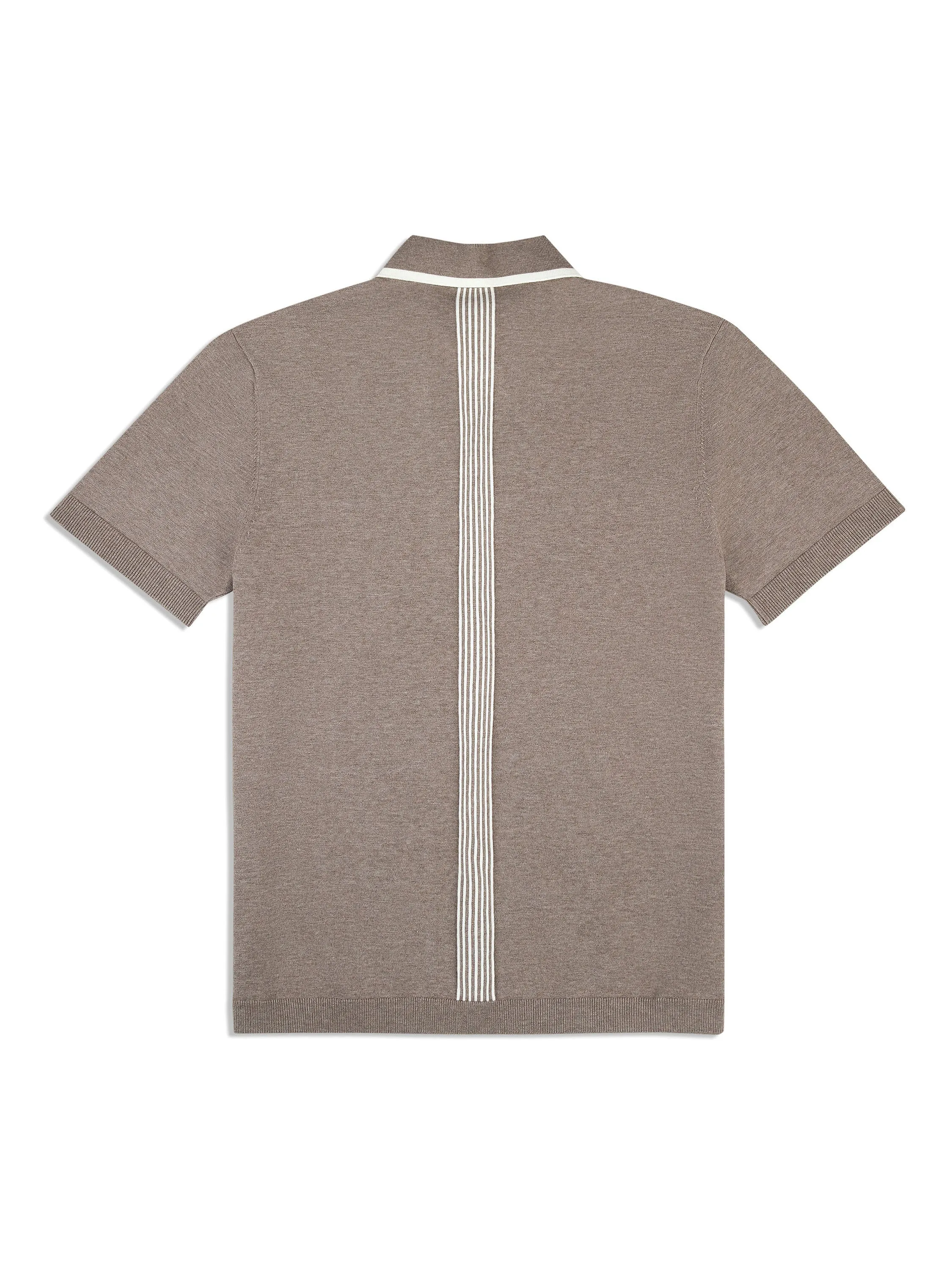 Enzo Knit Polo- Taupe Grey