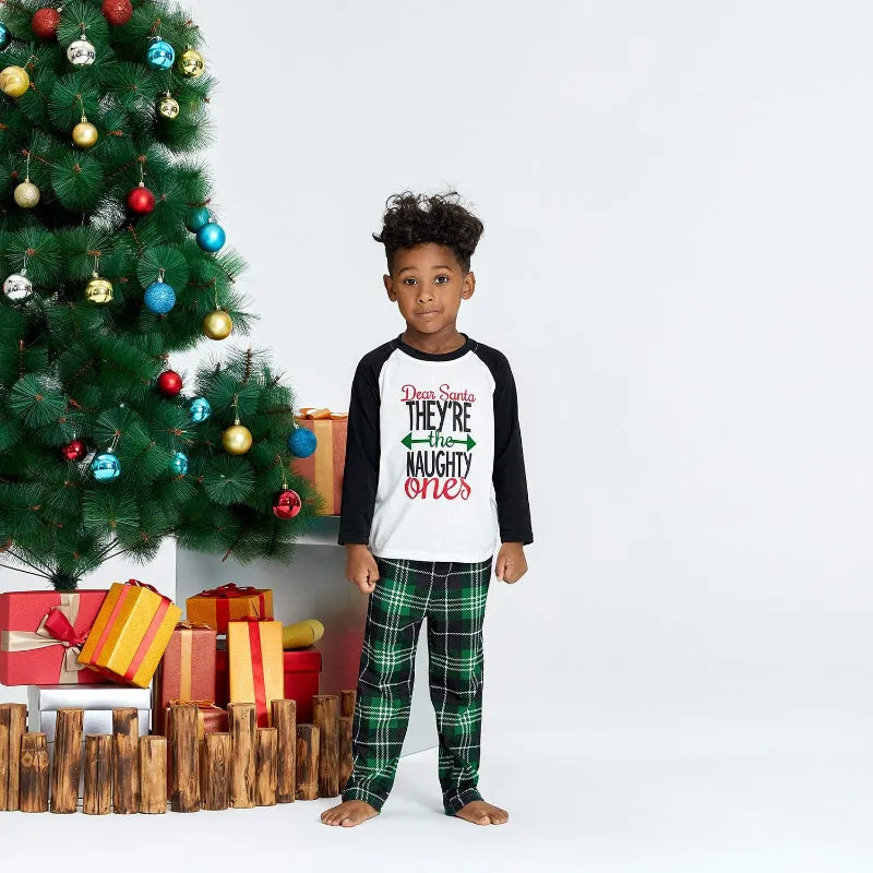 Family Matching Holiday Letter Print Pajama Set