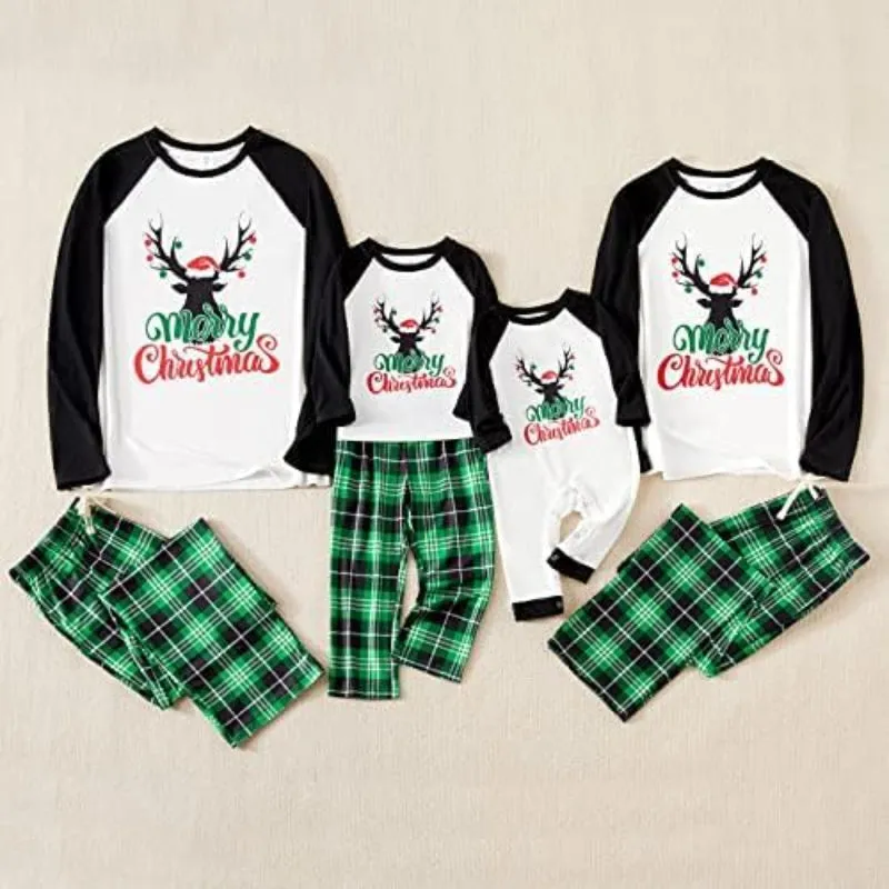 Family Matching Holiday Letter Print Pajama Set