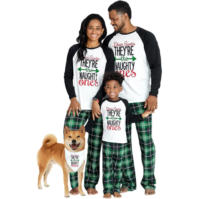 Family Matching Holiday Letter Print Pajama Set