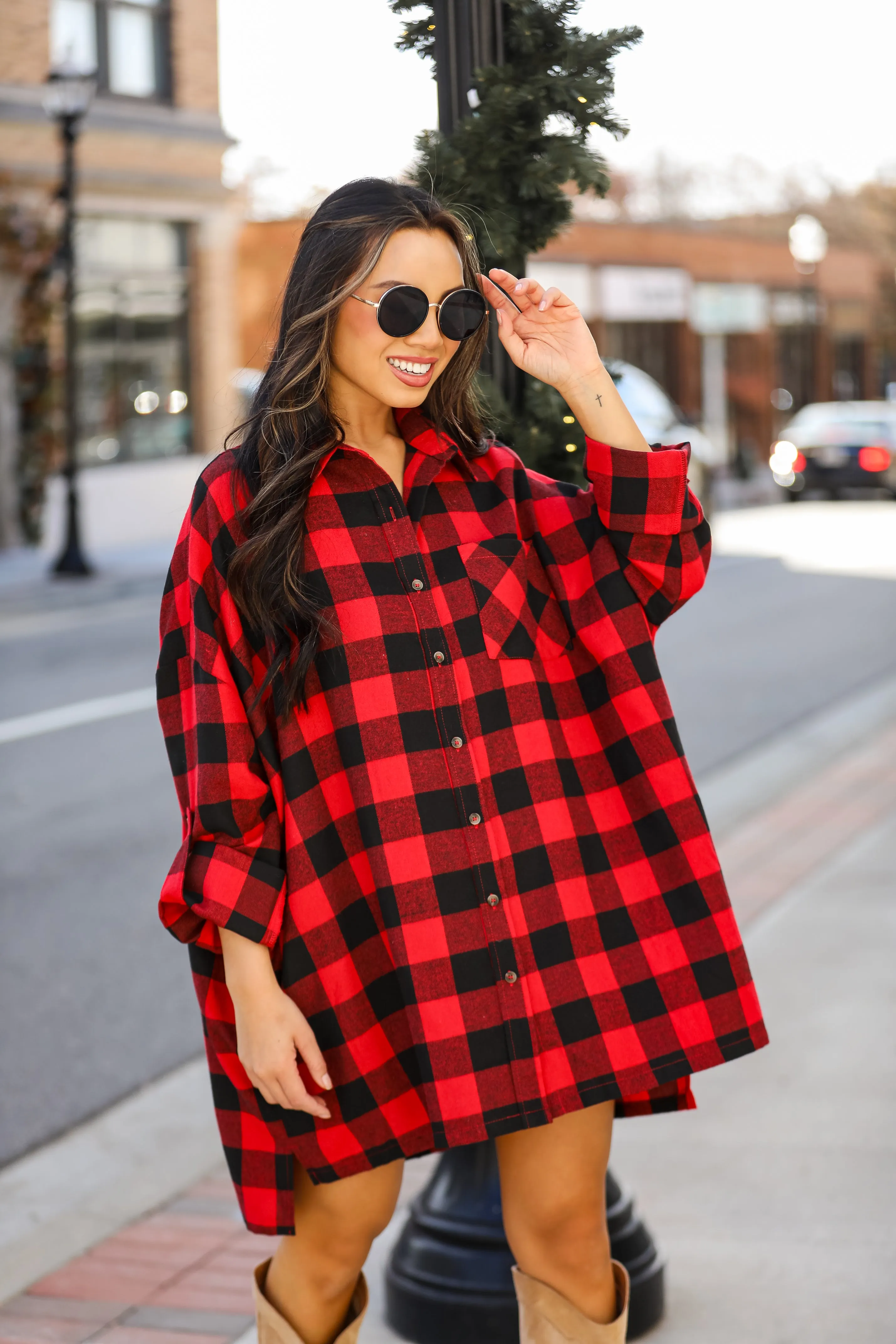 FINAL SALE - Kennedy Buffalo Check Plaid Oversized Flannel - DOORBUSTER