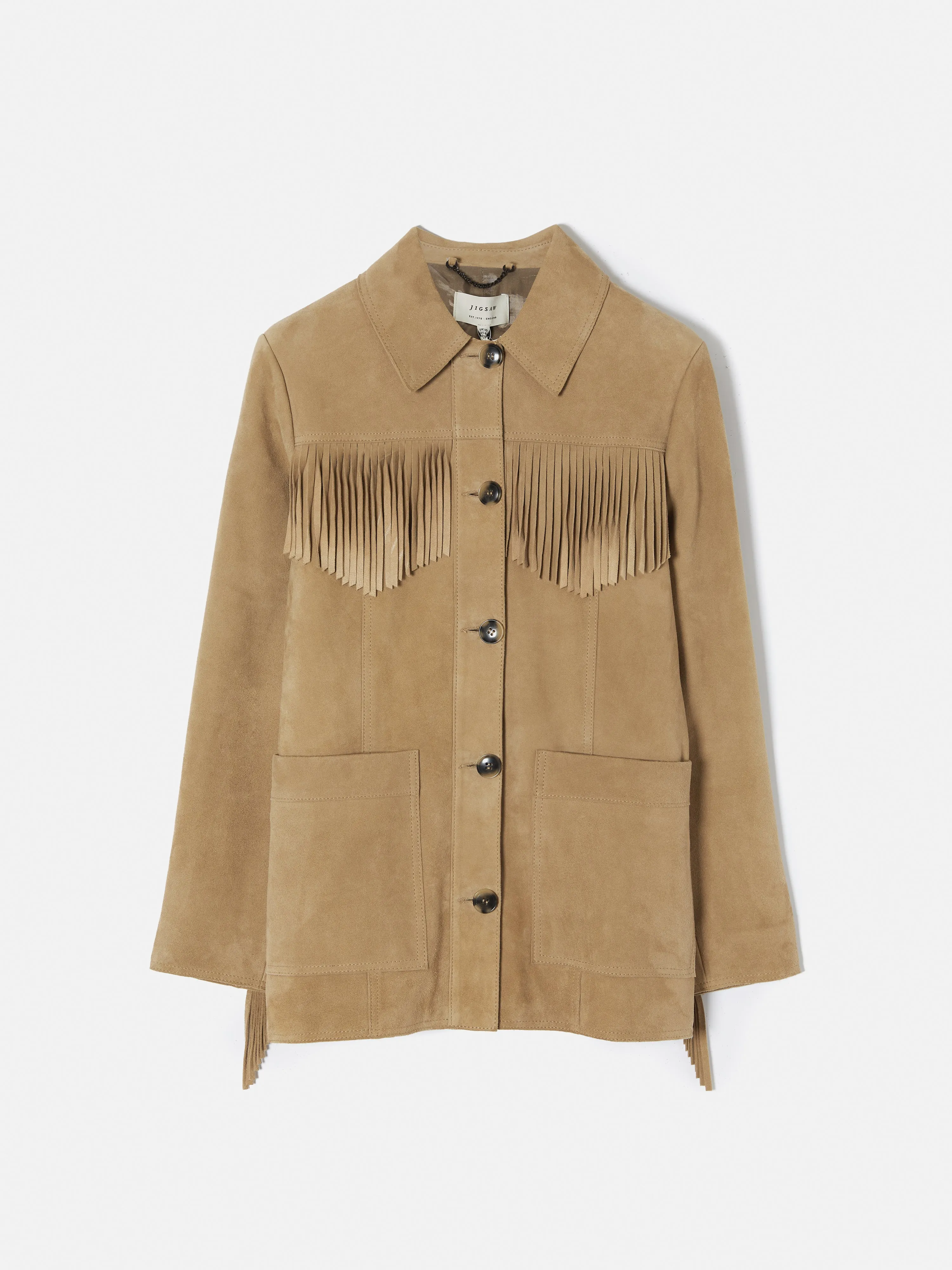 Fringed Suede Jacket | Brown