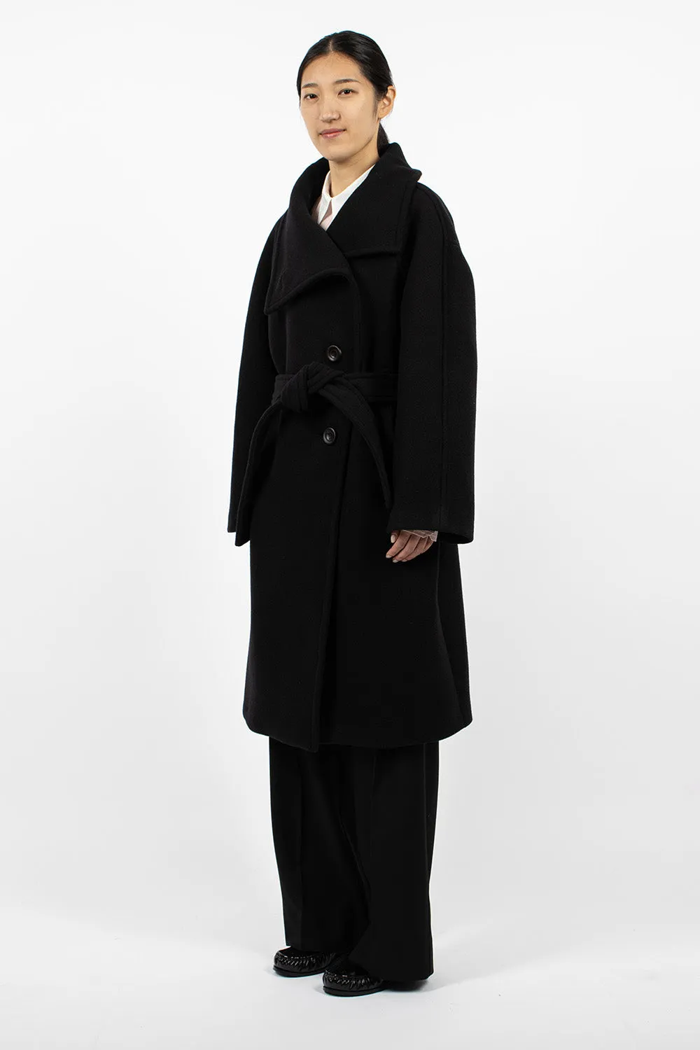 High Neck Coat Black