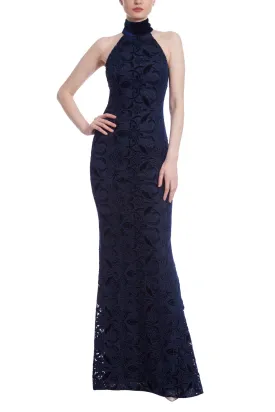 High Neck Sleeveless Evening Gown