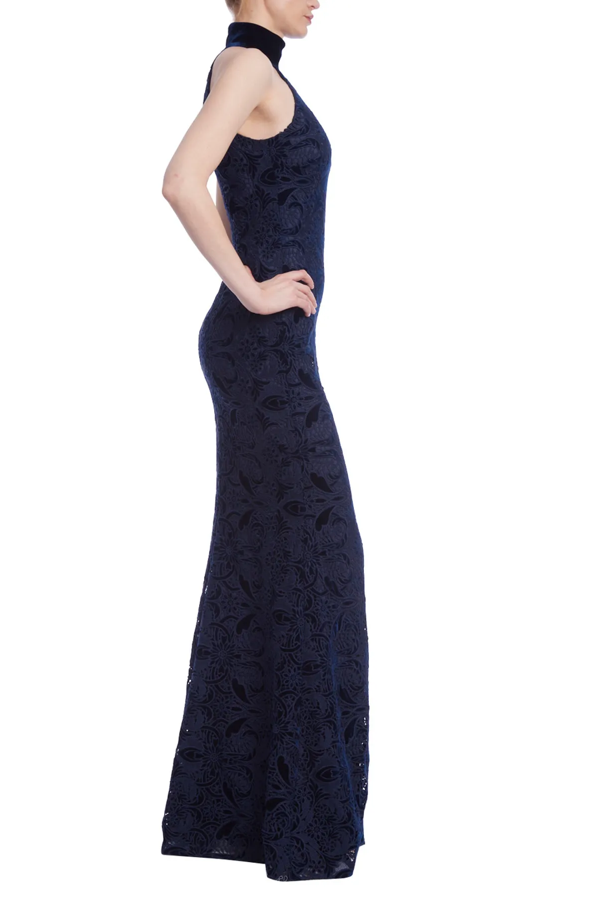 High Neck Sleeveless Evening Gown