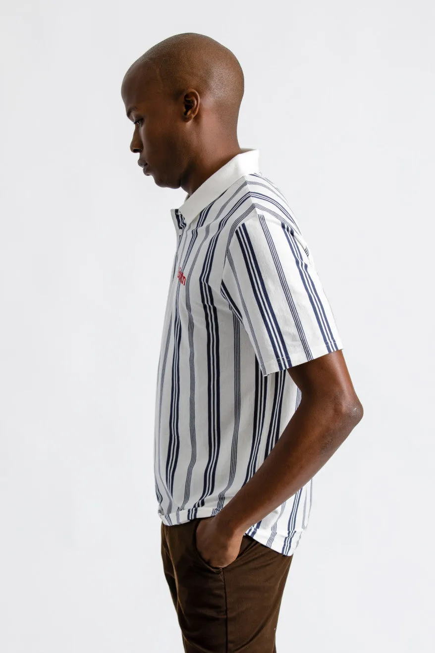 Hilt Gate S/S Polo - Off White/Washed Navy