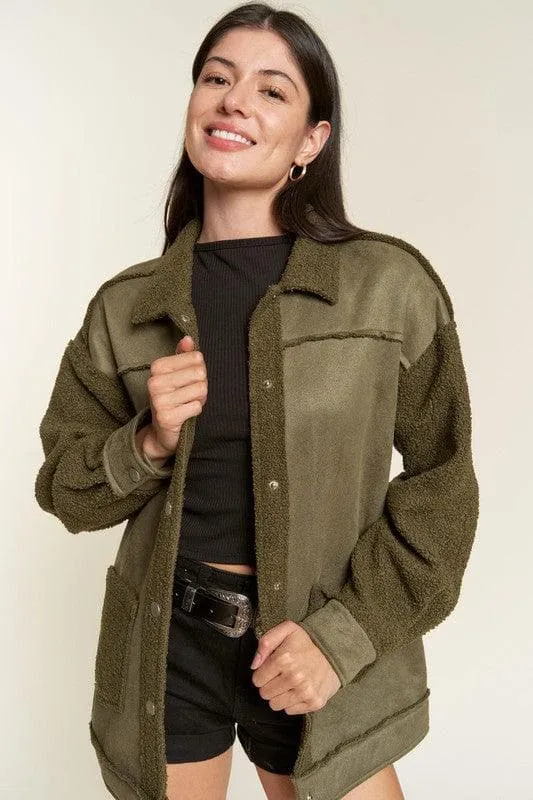 Jade By Jane PLUS Faux Fur and Suede Jacket