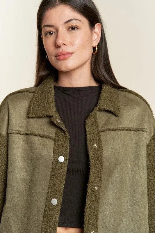 Jade By Jane PLUS Faux Fur and Suede Jacket