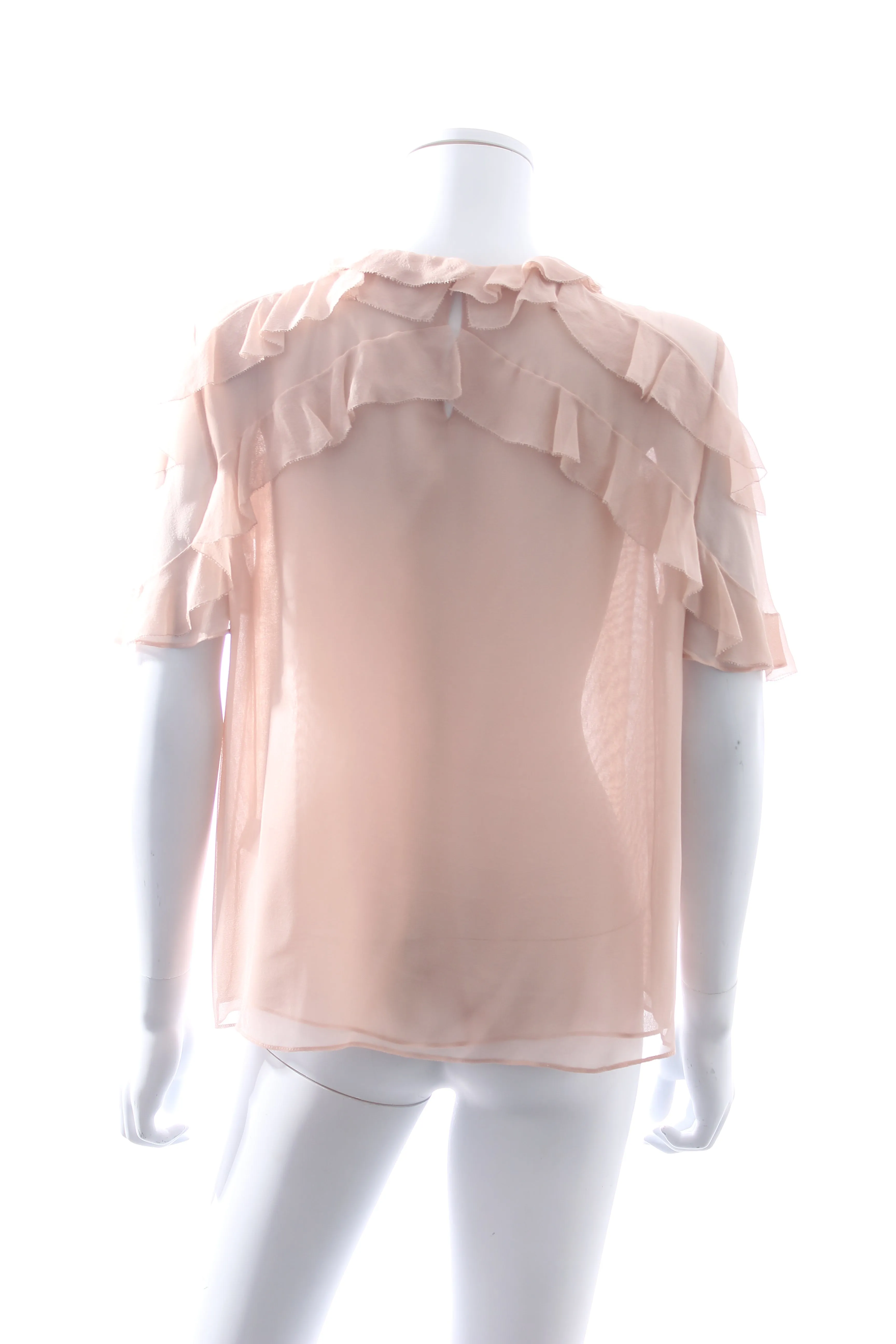 Jason Wu Collection Ruffled Short Sleeved Silk-Chiffon Blouse