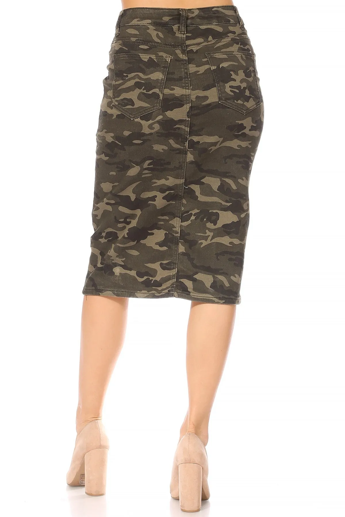 Kaelin Camo Denim Skirt