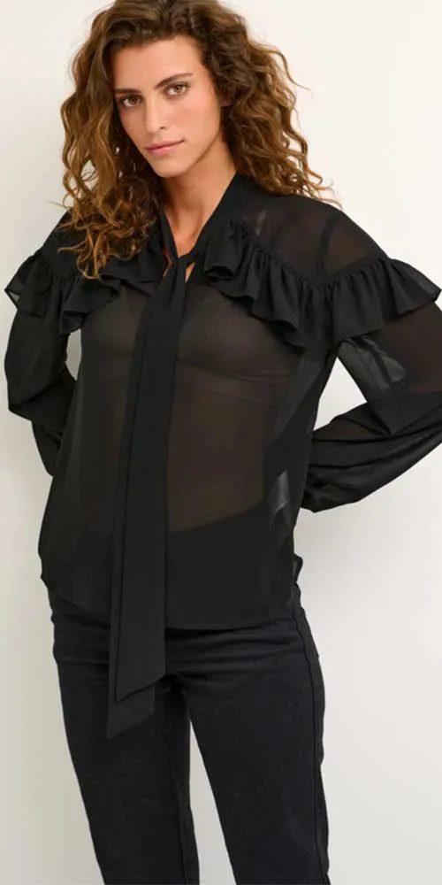 Kaffe Ruffle Trimmed Blouse