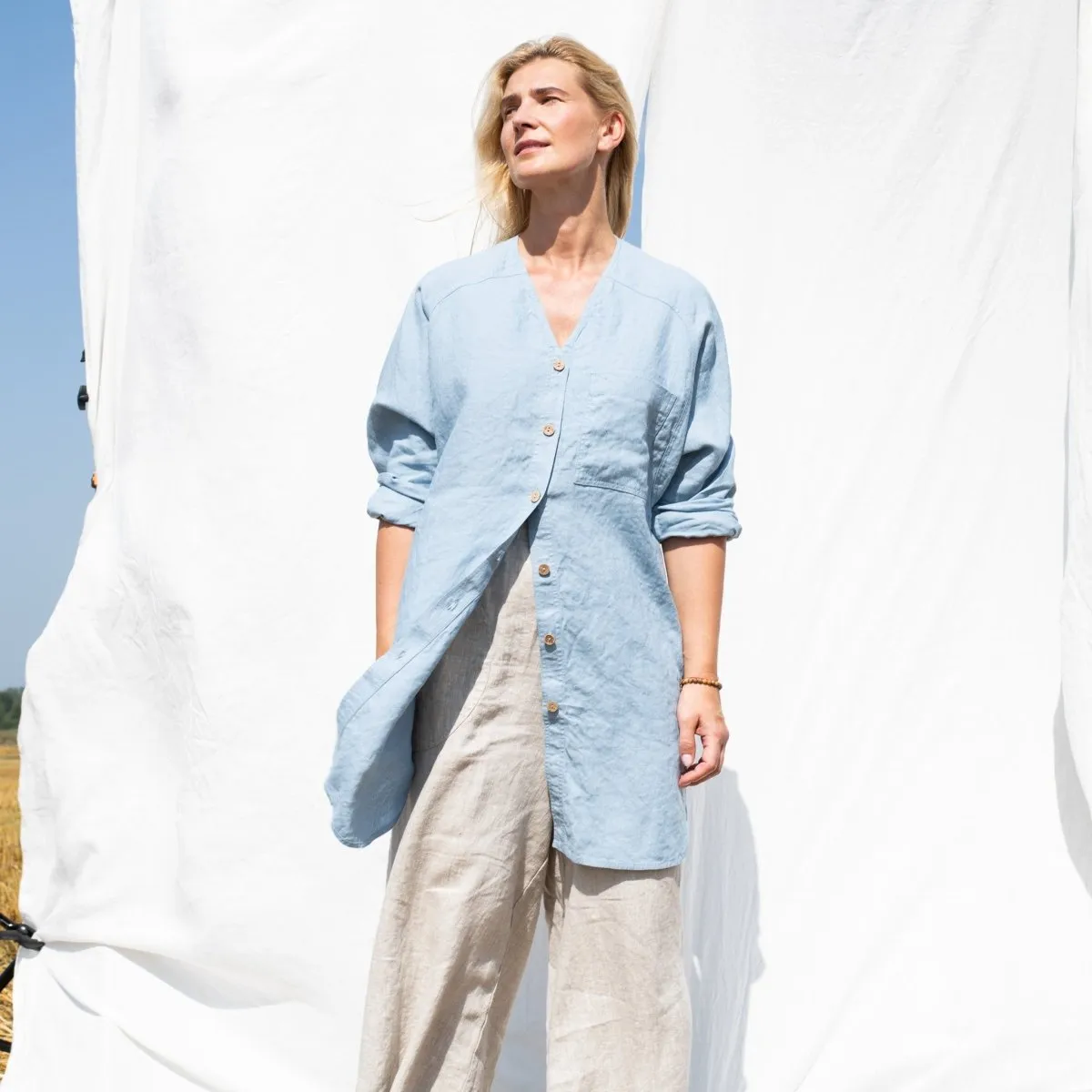 LIVORNO oversized linen shirt