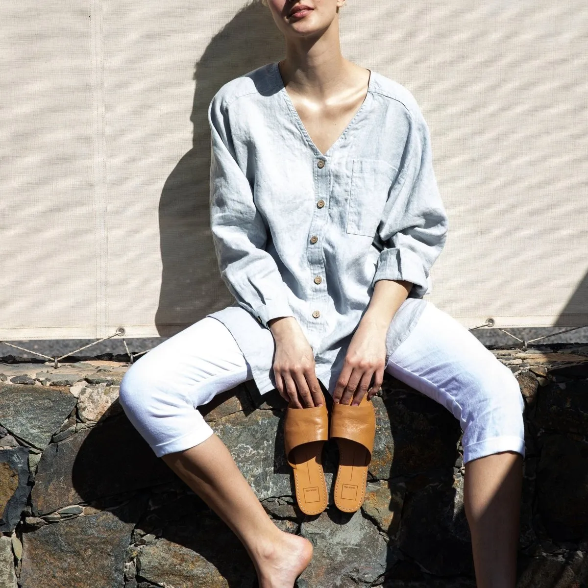 LIVORNO oversized linen shirt