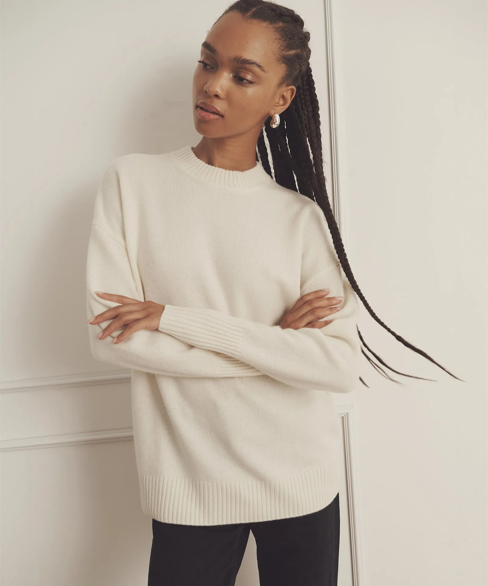 Luxe Cashmere Oversized Crewneck Sweater