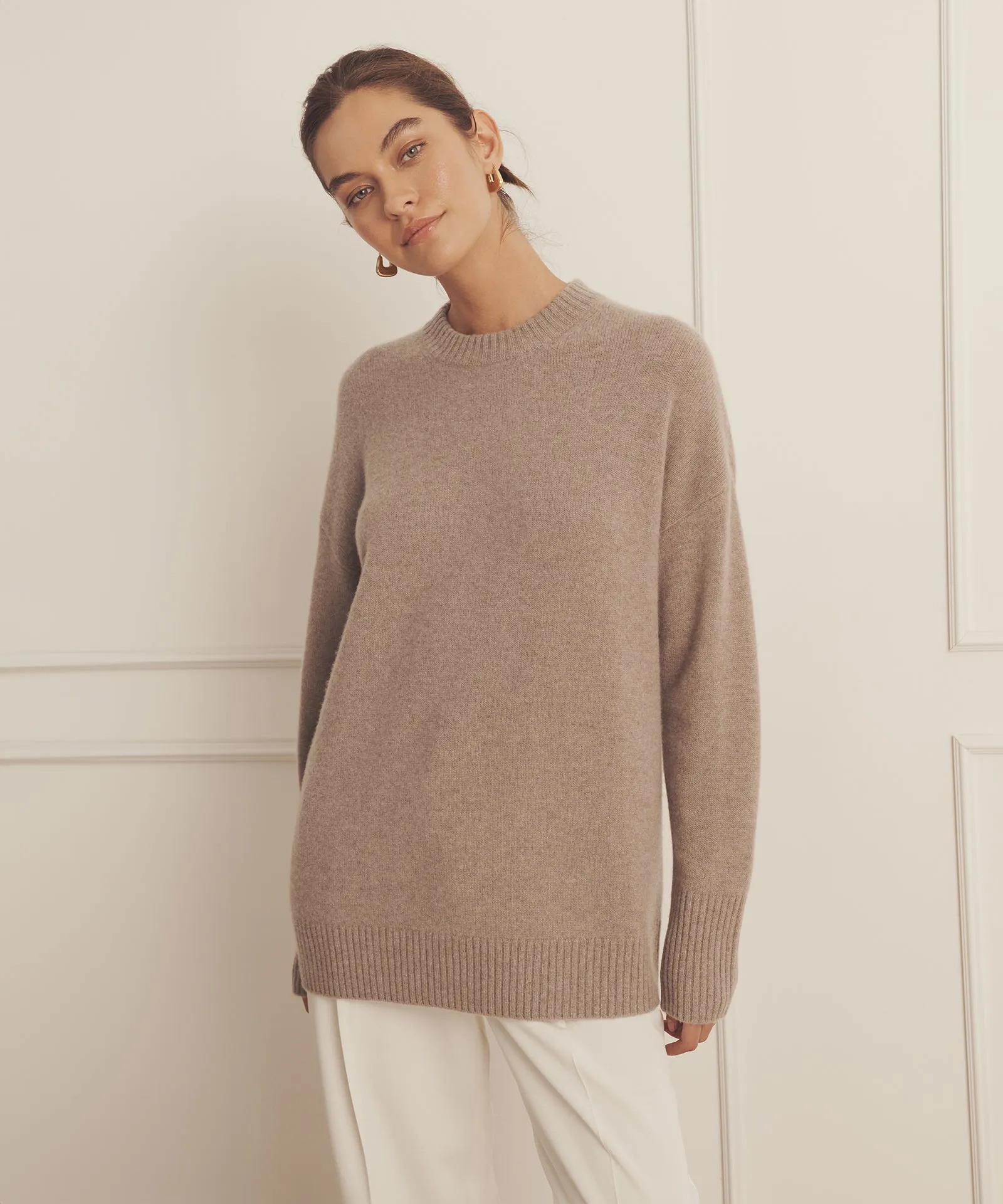 Luxe Cashmere Oversized Crewneck Sweater