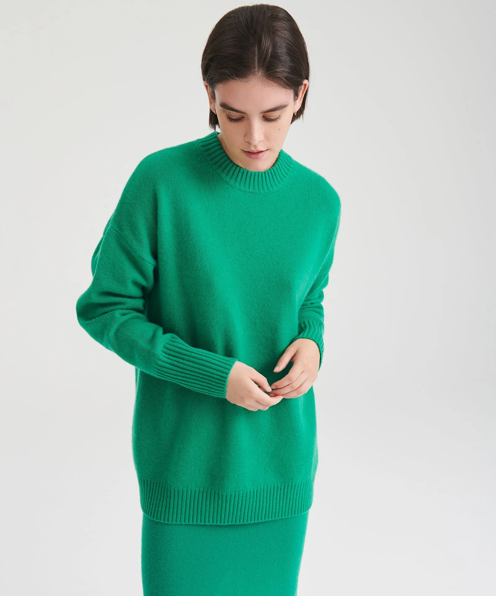 Luxe Cashmere Oversized Crewneck Sweater