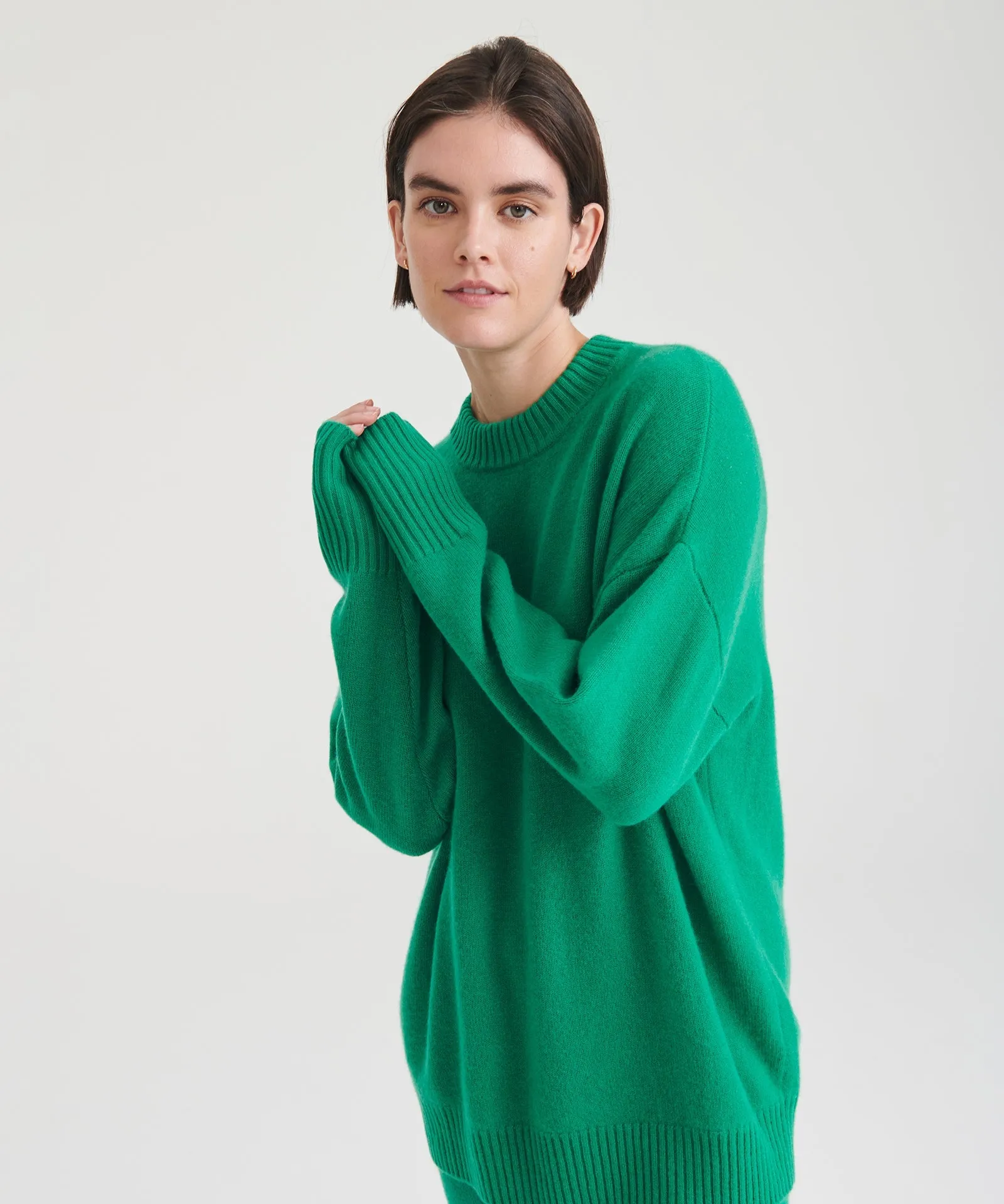 Luxe Cashmere Oversized Crewneck Sweater