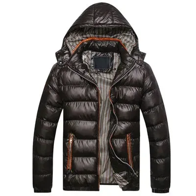 Men’s Winter Padded Parka – Fashionable Thick Thermal Cotton Jacket, Casual Hooded Windbreaker Coat