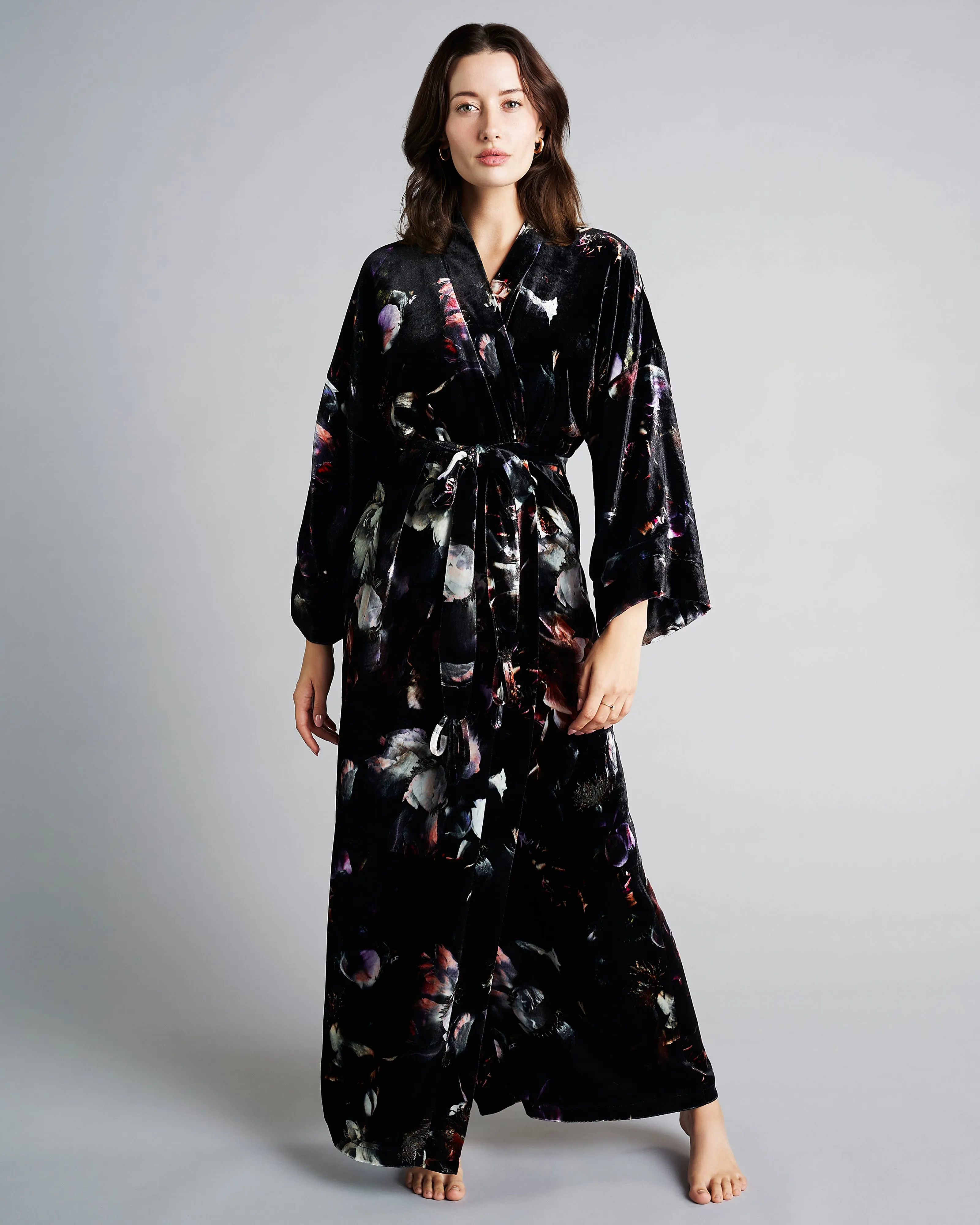 Moonlight Silk-Lined Velvet Robe