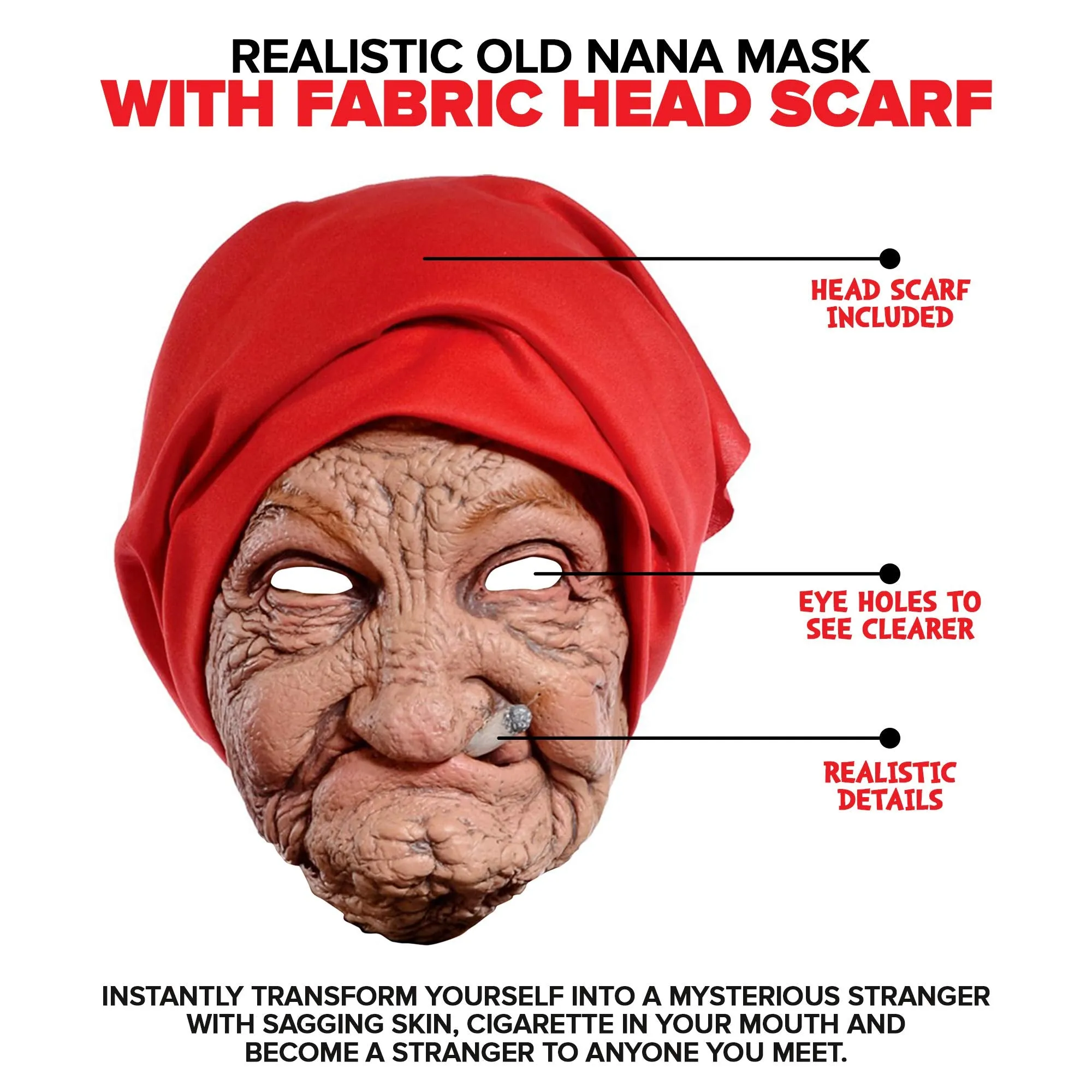 Morris Costumes Halloween Party Old Nana Latex Mask