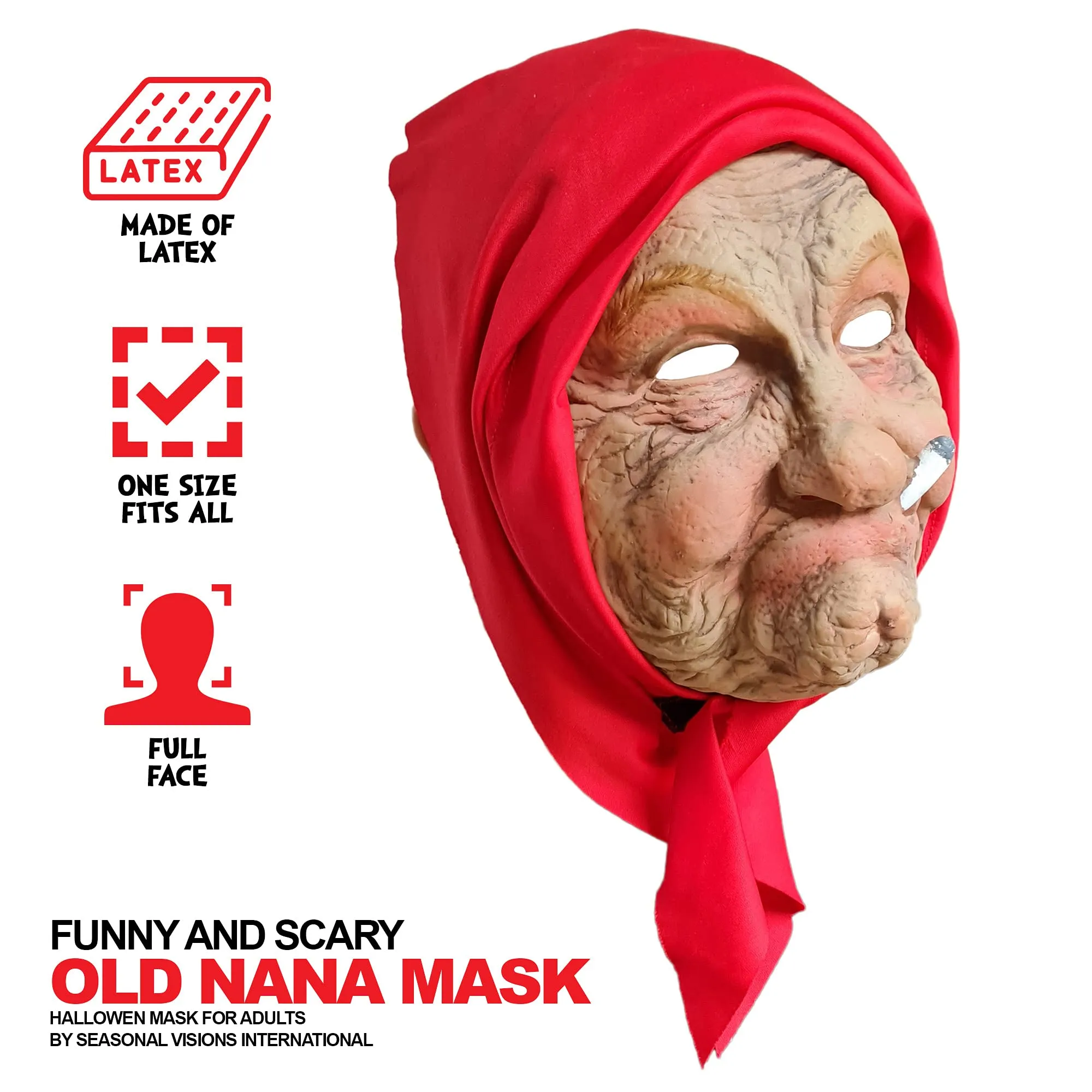 Morris Costumes Halloween Party Old Nana Latex Mask