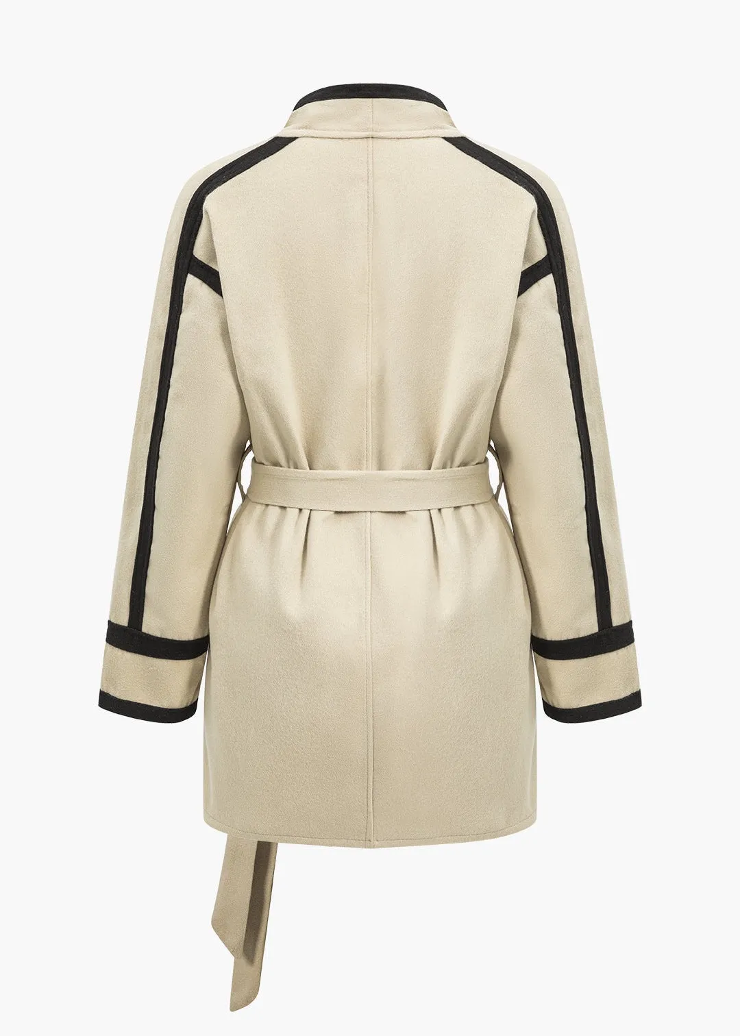 Muriel Contrast Edge Belted Coat