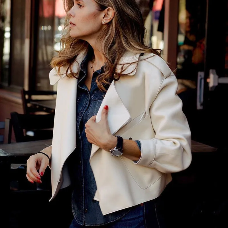 Oversized Faux Leather jackets Moto Jacket - 3 Colors