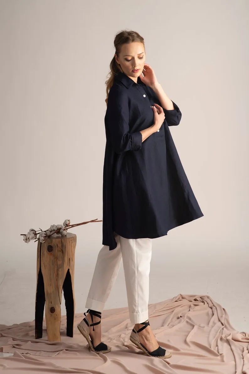 Oversized Linen Tunic