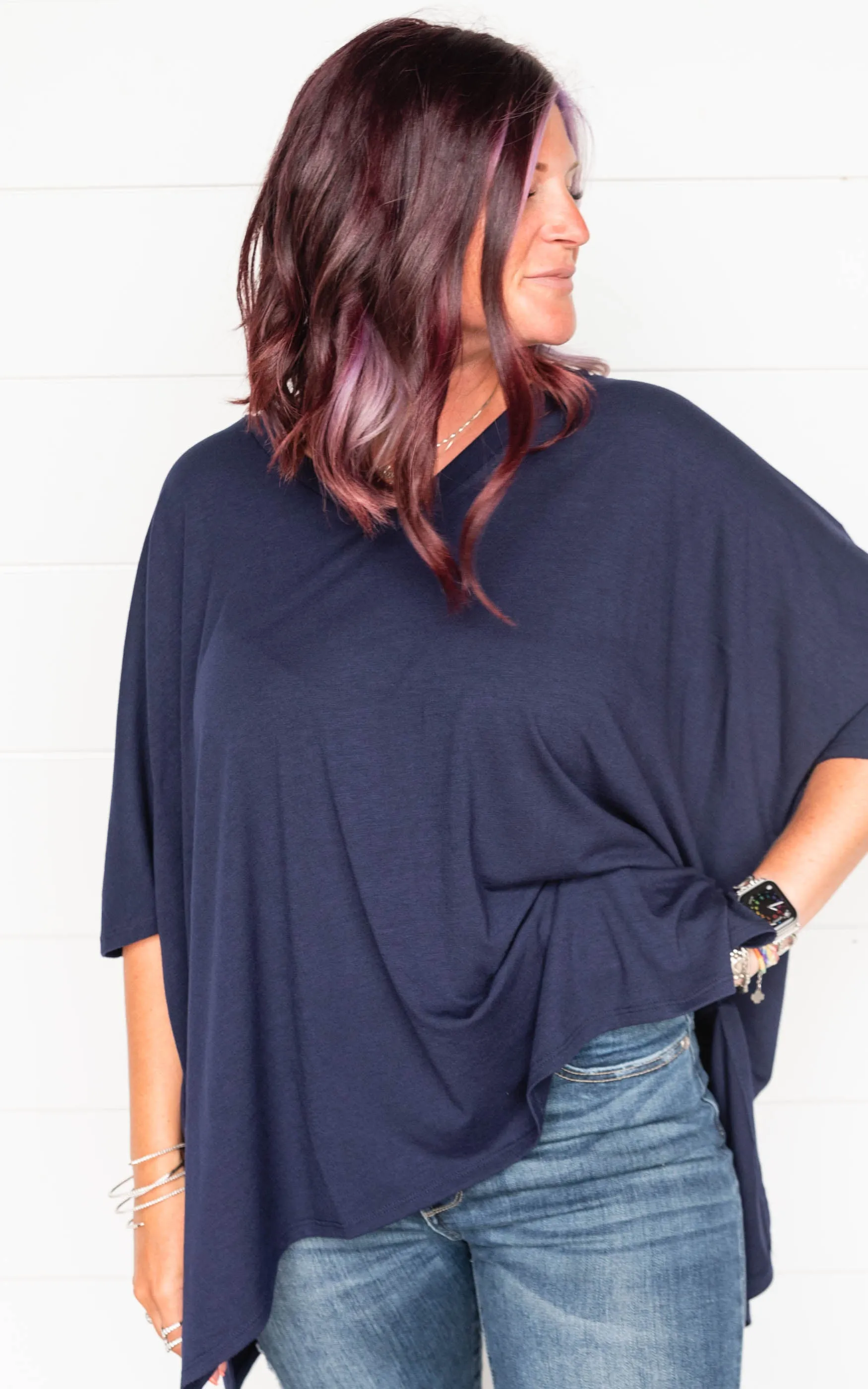 Oversized V-Neck Tunic Top - Final Sale*