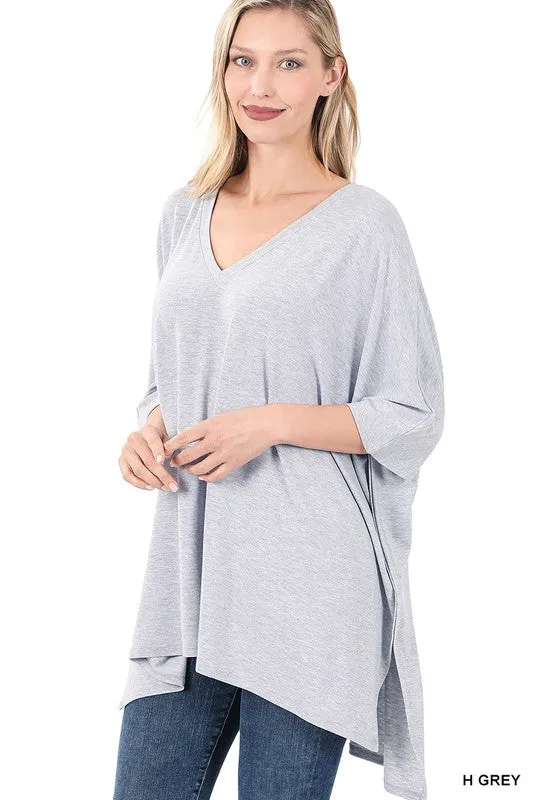 Oversized V-Neck Tunic Top - Final Sale*